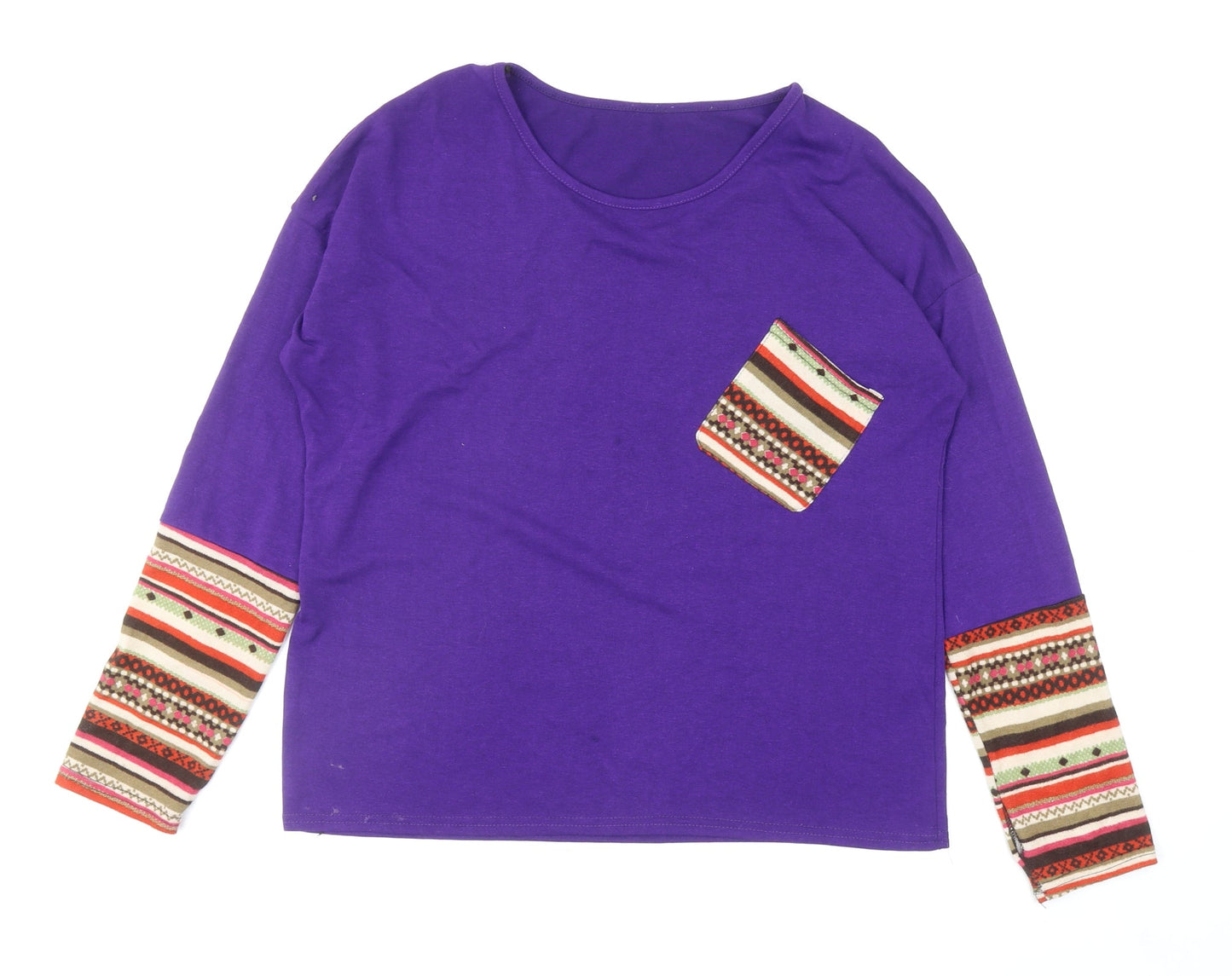 Womens UK Size L Preworn Purple Pullover Jumper