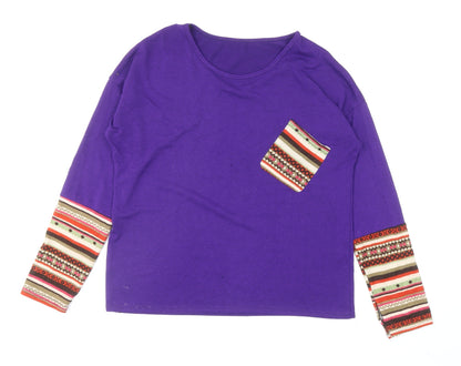 Womens UK Size L Preworn Purple Pullover Jumper