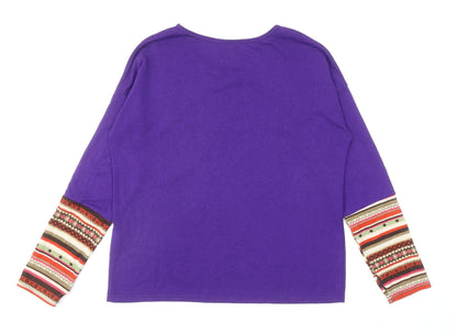 Womens UK Size L Preworn Purple Pullover Jumper