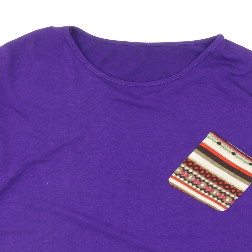 Womens UK Size L Preworn Purple Pullover Jumper