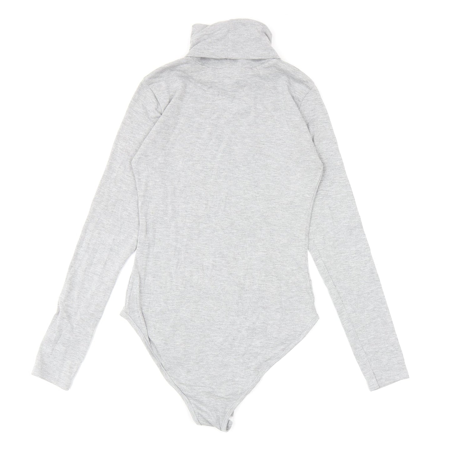 PRETTYLITTLETHING Womens Grey Viscose Bodysuit One-Piece Size 6 L9 in Snap