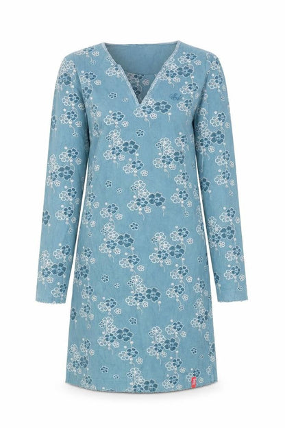 edc by Esprit Girls Blue Floral Polyester Mini Size M Square Neck Pullover