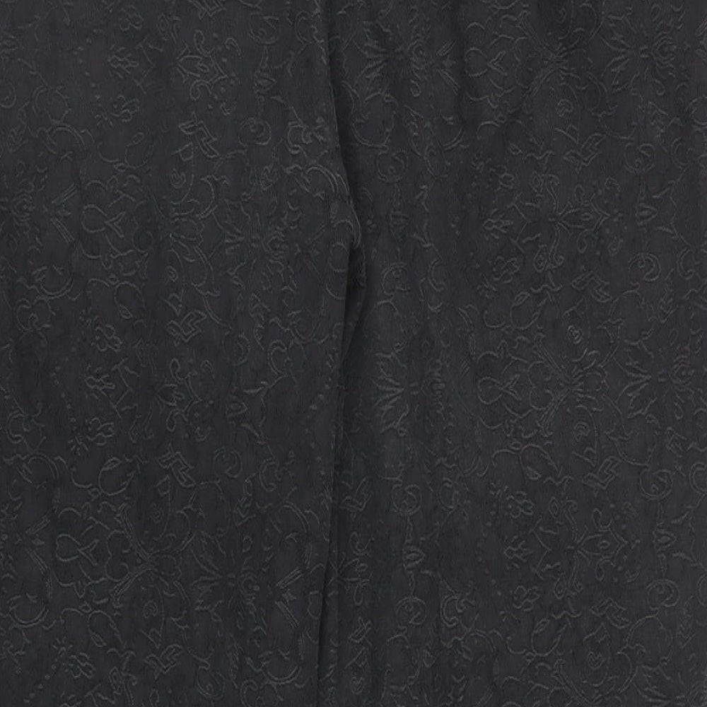 David Emanuel Womens Black Geometric Cotton Carrot Trousers Size 16 L27 in Regular Zip