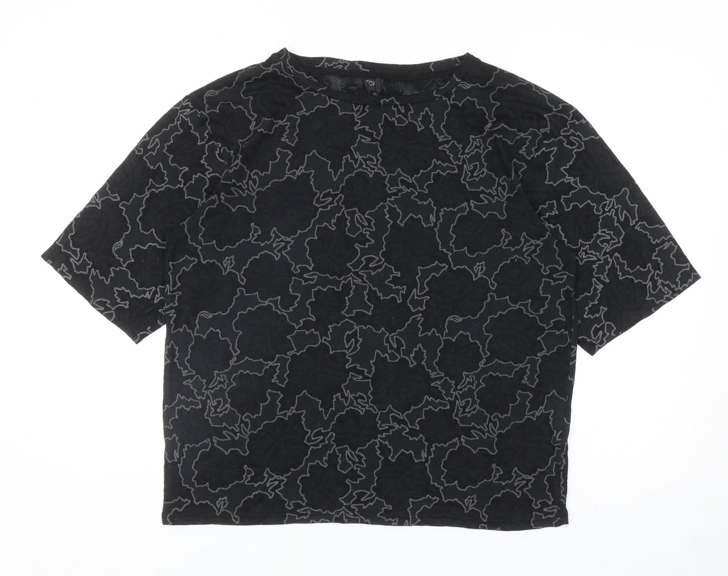 Womens UK Size S Topshop Black Basic T-Shirt