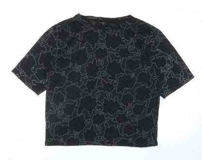 Womens UK Size S Topshop Black Basic T-Shirt