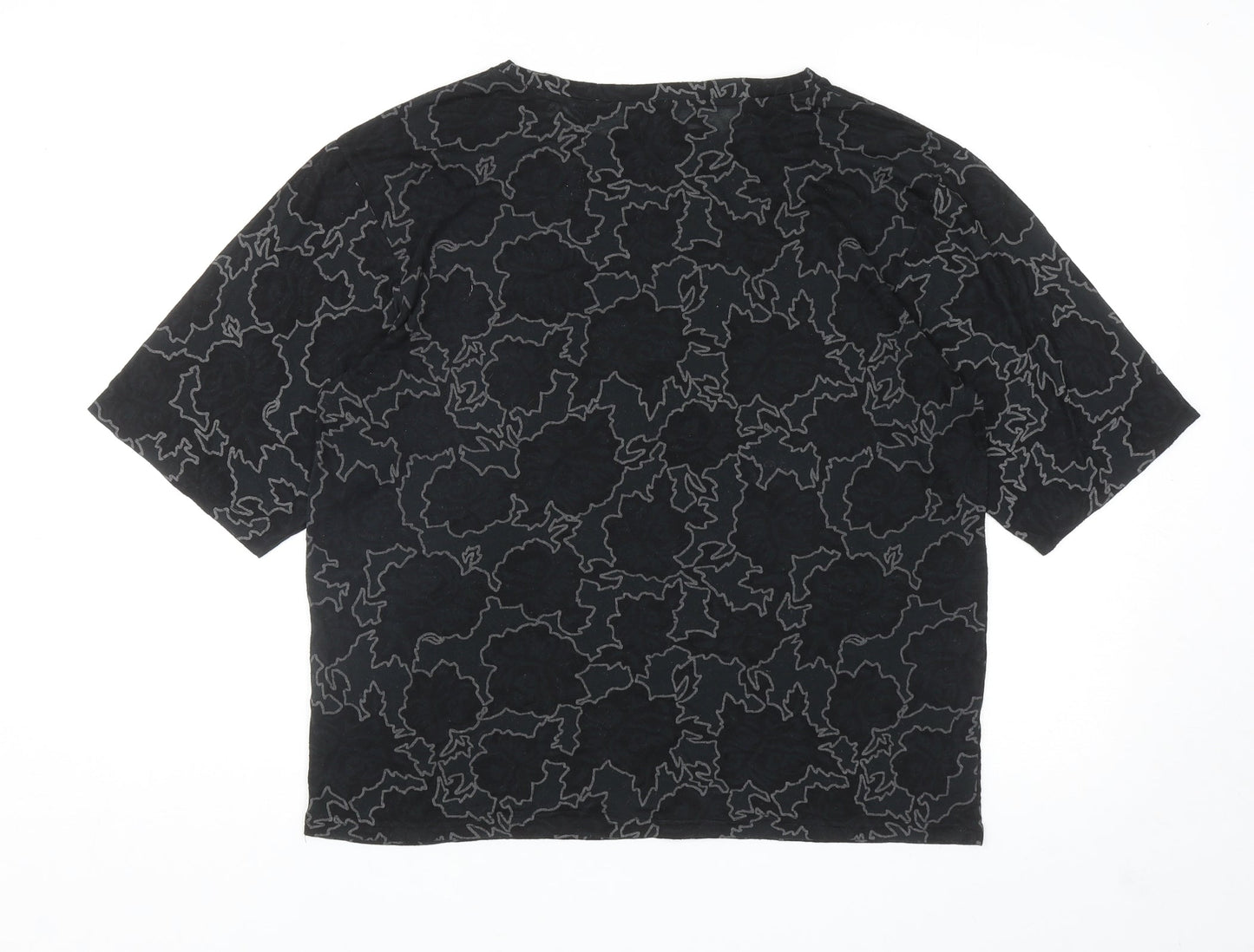 Womens UK Size S Topshop Black Basic T-Shirt