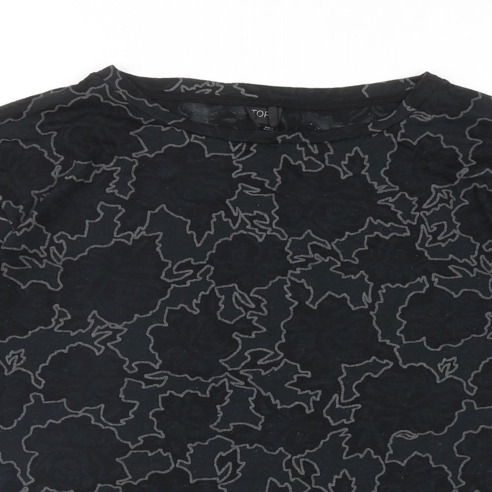 Womens UK Size S Topshop Black Basic T-Shirt