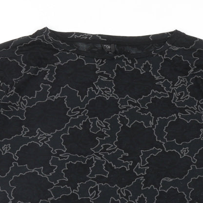 Womens UK Size S Topshop Black Basic T-Shirt