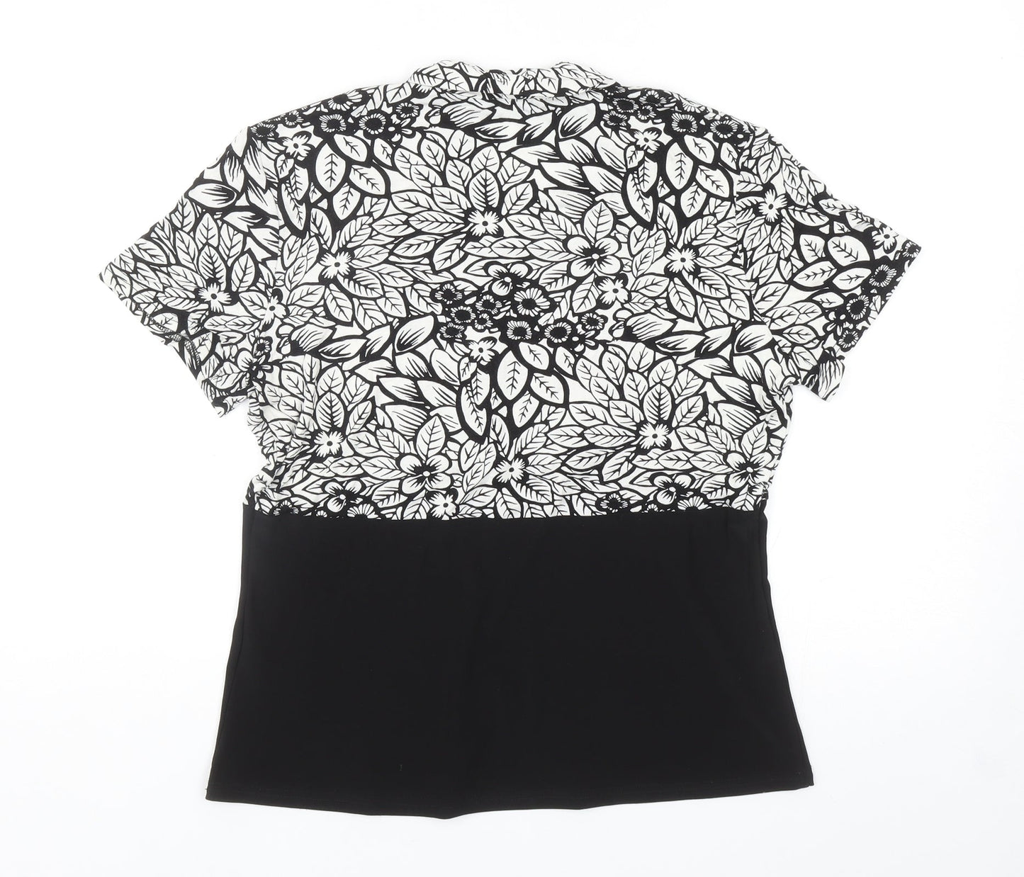 Womens UK Size 14 BASSINI Black Basic Blouse