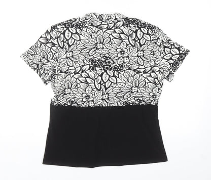 Womens UK Size 14 BASSINI Black Basic Blouse