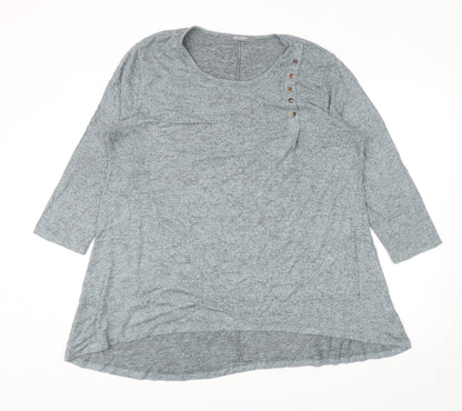 COIN 1804 Womens Blue Scoop Neck Viscose Pullover Jumper Size L
