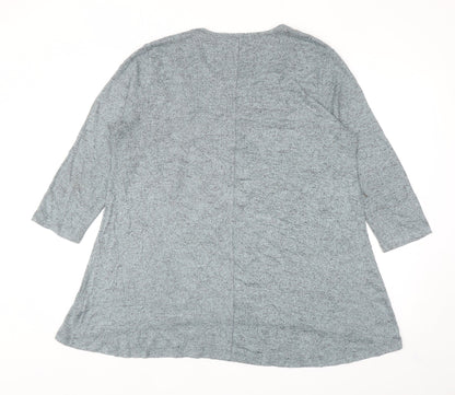 COIN 1804 Womens Blue Scoop Neck Viscose Pullover Jumper Size L
