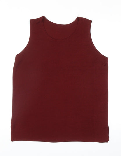 Womens UK Size XL Preworn Red Basic Tank