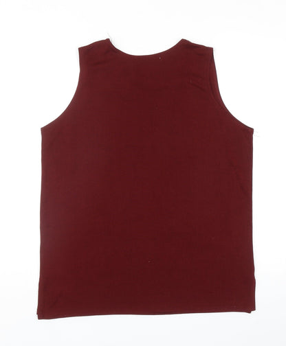 Womens UK Size XL Preworn Red Basic Tank