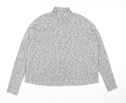 Womens UK Size XS Divided Grey Pullover Jumper