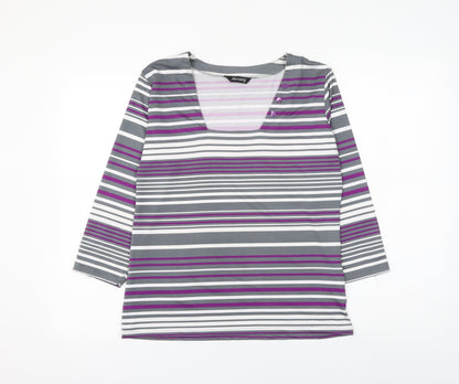 Womens UK Size 12 Alexara Multicoloured Basic T-Shirt