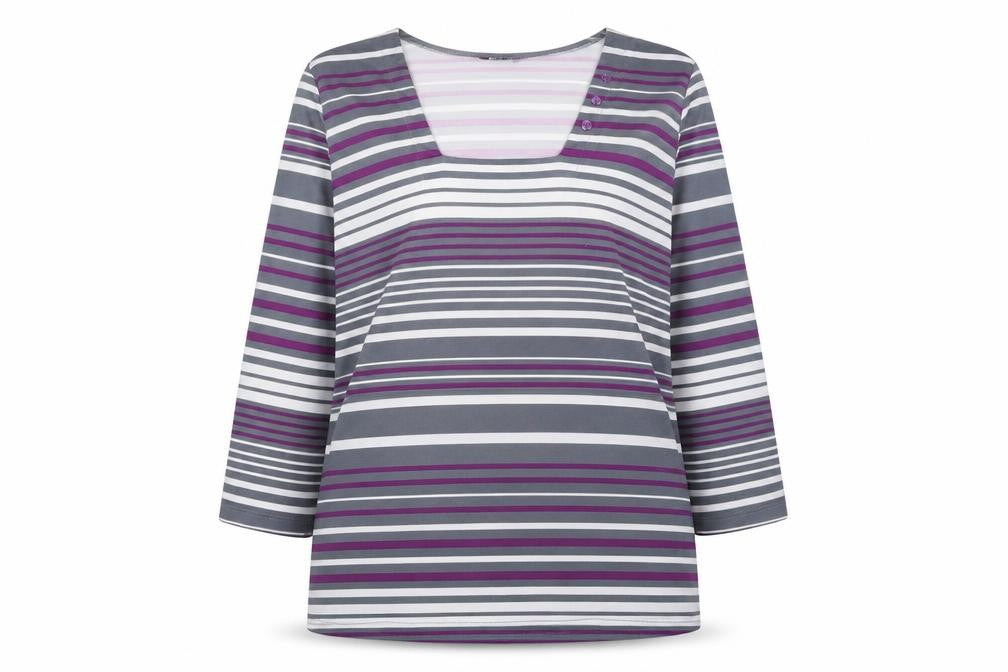 Womens UK Size 12 Alexara Multicoloured Basic T-Shirt