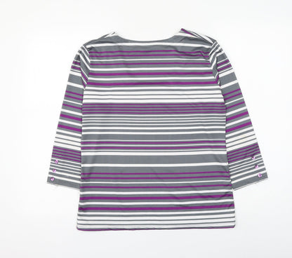 Womens UK Size 12 Alexara Multicoloured Basic T-Shirt