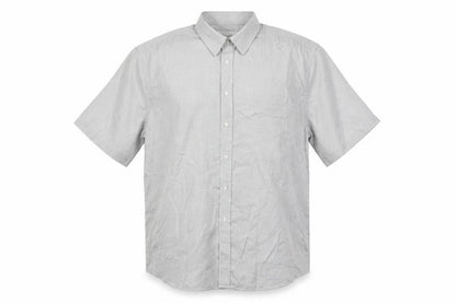 Mens UK Size 17 Impressions Grey  Button-Up Short Sleeve Casual Shirt