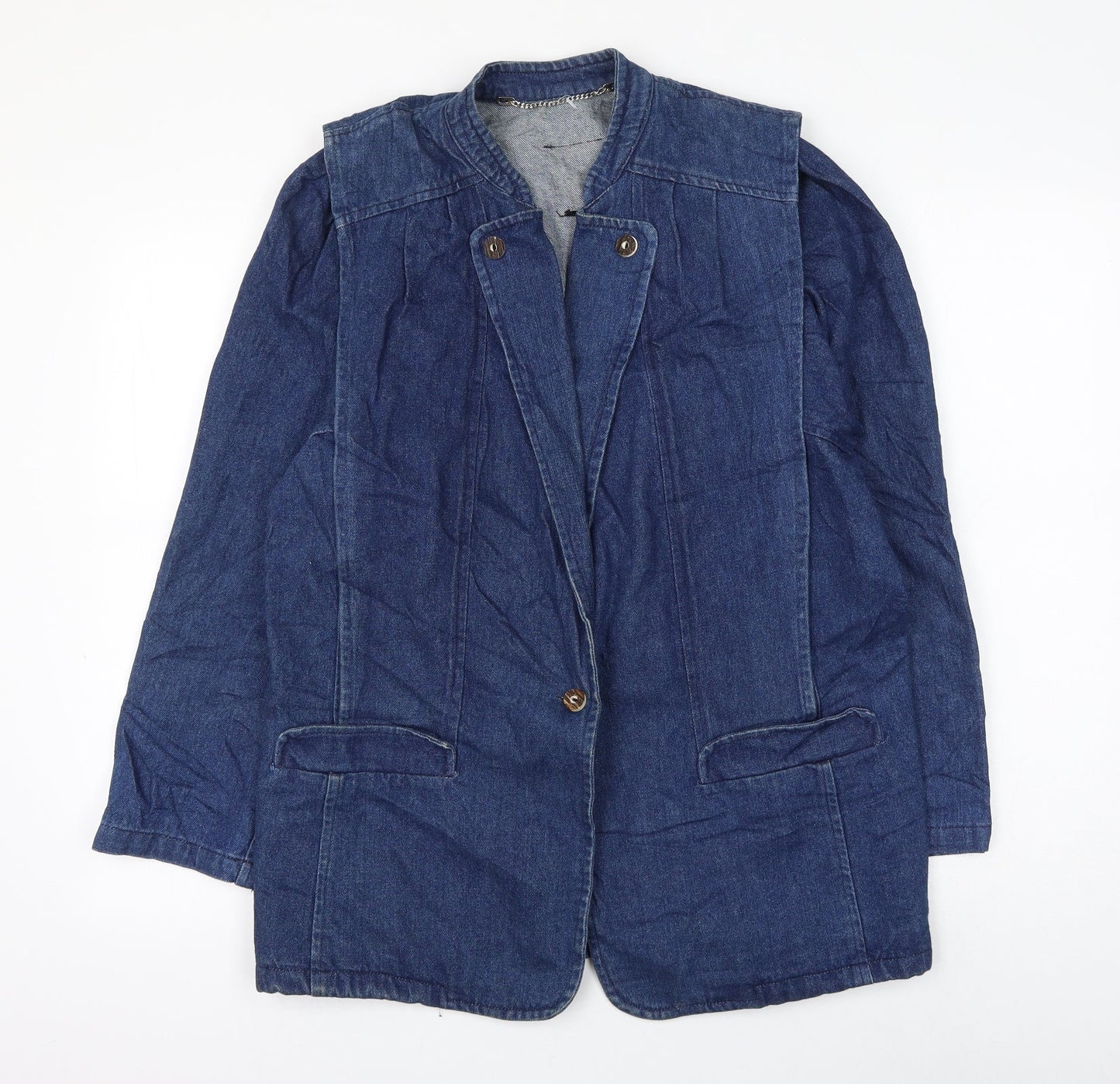 prew Womens Blue Jacket Blazer Size 10 Button