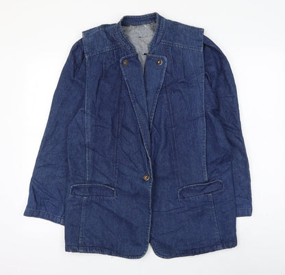 prew Womens Blue Jacket Blazer Size 10 Button