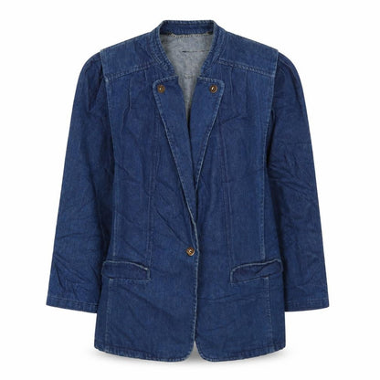 prew Womens Blue Jacket Blazer Size 10 Button