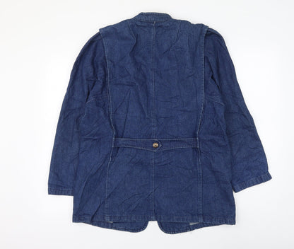 prew Womens Blue Jacket Blazer Size 10 Button