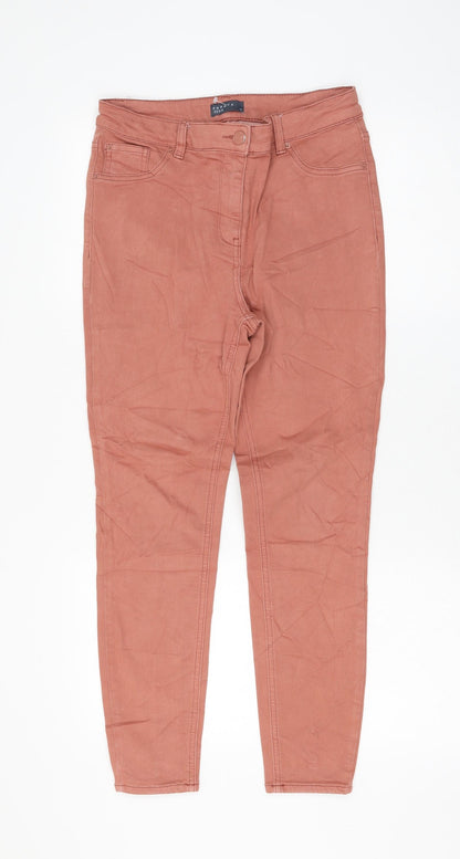 Matalan Womens Pink Cotton Skinny Jeans Size 10 L26 in Regular Zip