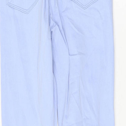 Topshop Womens Blue Cotton Skinny Jeans Size 28 in L30 in Regular Zip