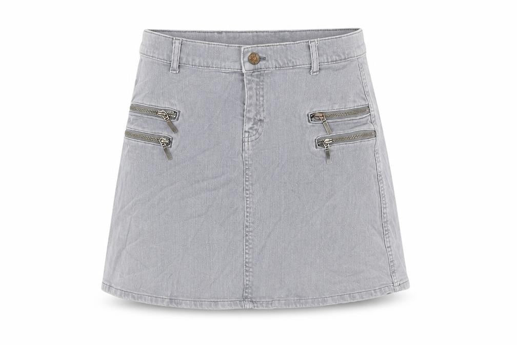 Womens UK Size L Mango A-Line Denim Skirt