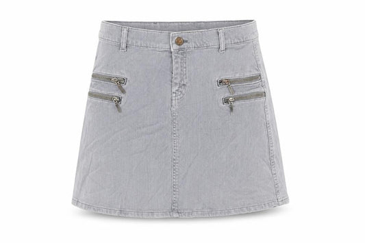 Womens UK Size L Mango A-Line Denim Skirt