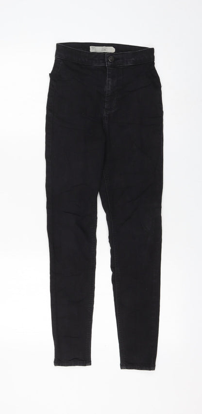 Topshop Womens Black Cotton Skinny Jeans Size 25 in L30 in Regular Zip