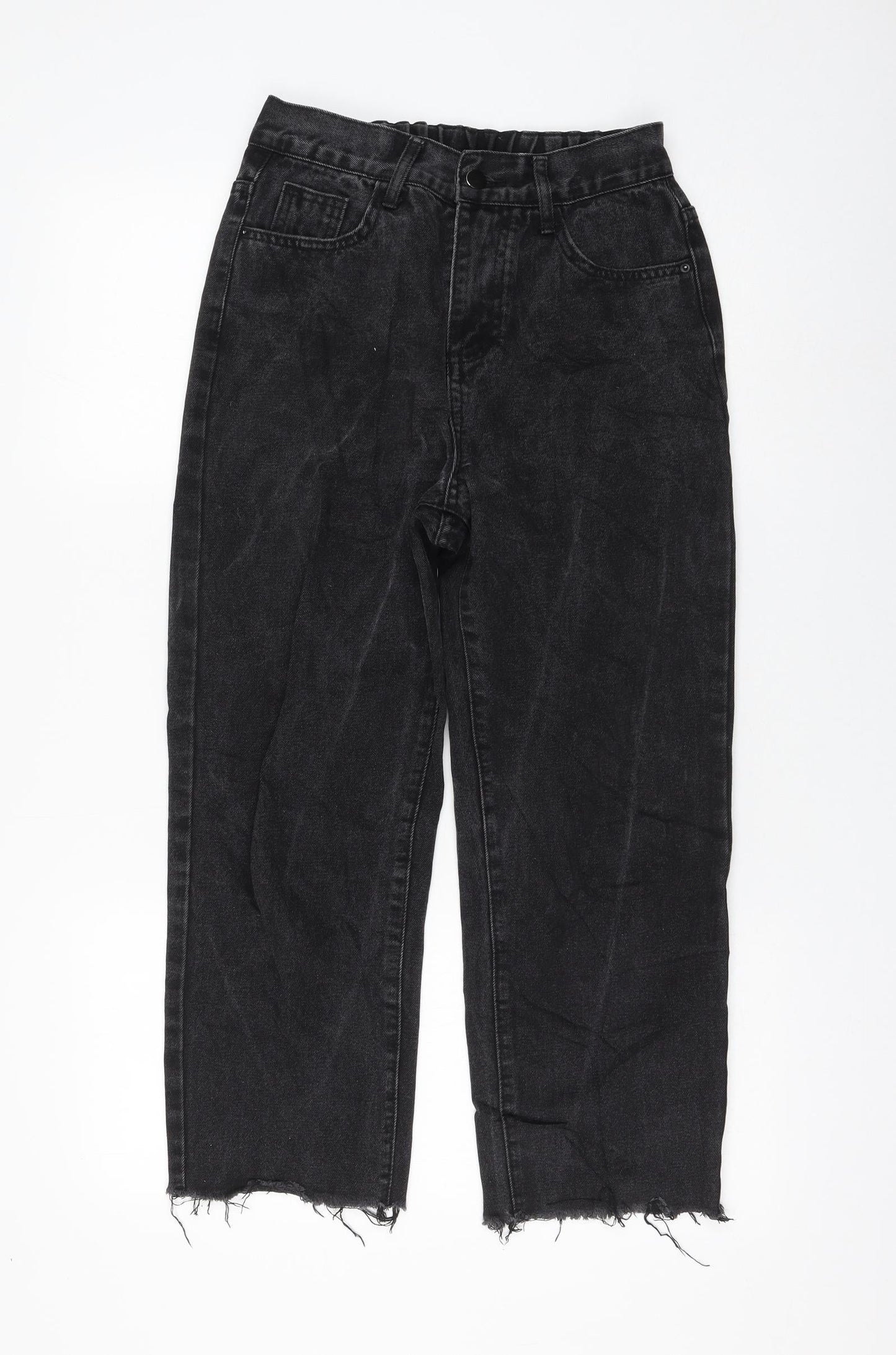 Womens UK Size M Preworn Regular Fit Mom Black Jeans
