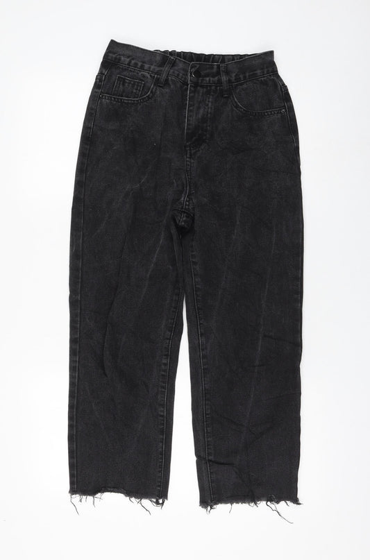 Womens UK Size M Preworn Regular Fit Mom Black Jeans