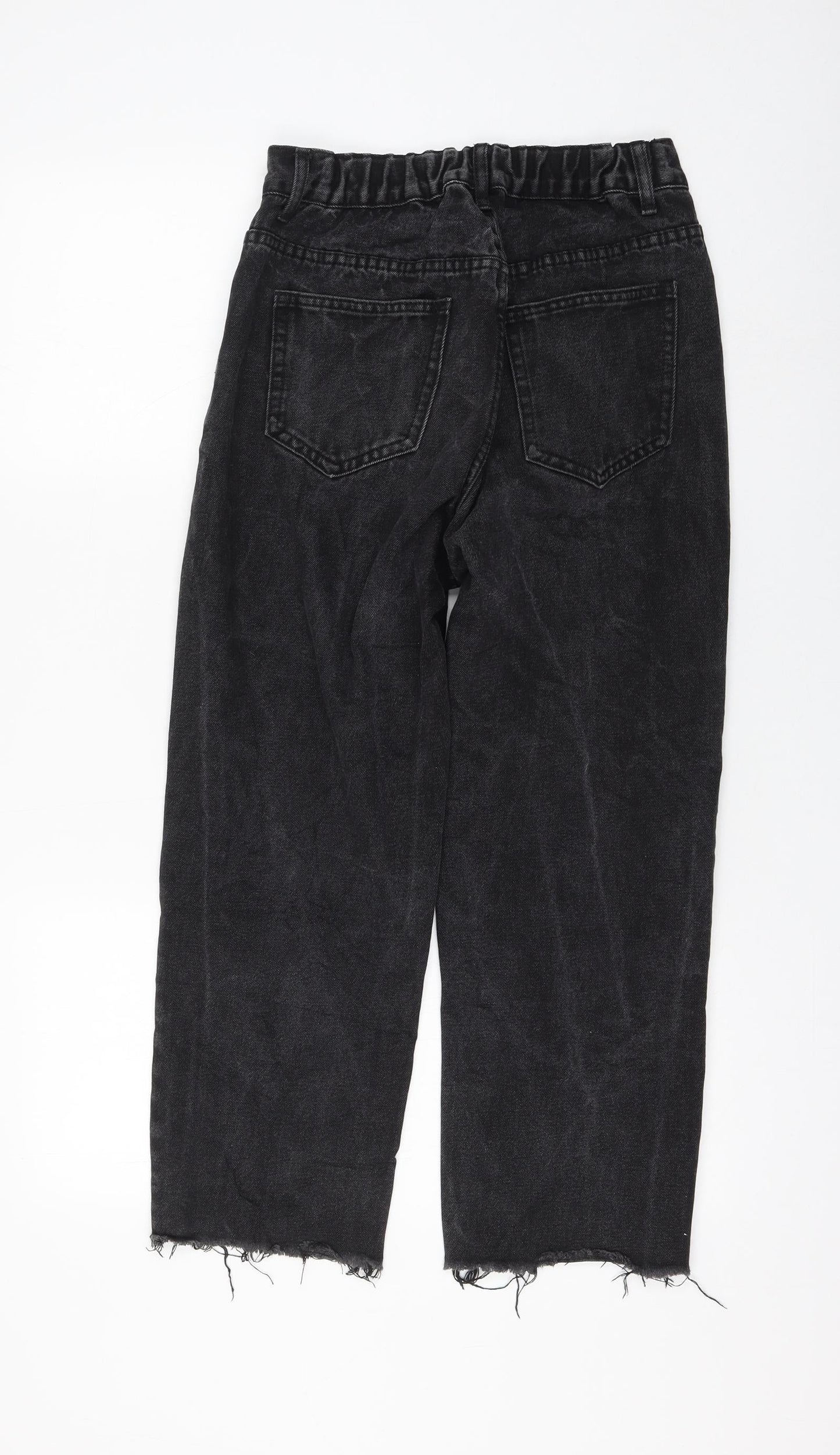 Womens UK Size M Preworn Regular Fit Mom Black Jeans