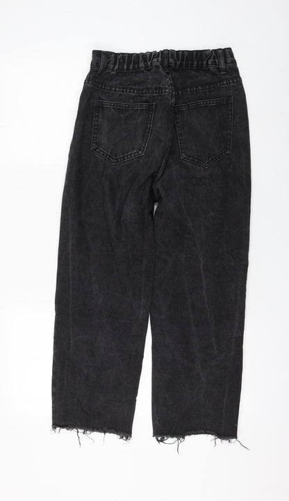 Womens UK Size M Preworn Regular Fit Mom Black Jeans