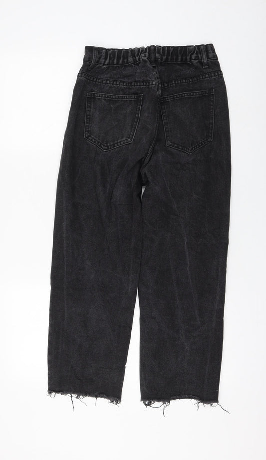 Womens UK Size M Preworn Regular Fit Mom Black Jeans