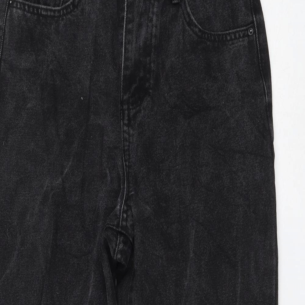 Womens UK Size M Preworn Regular Fit Mom Black Jeans