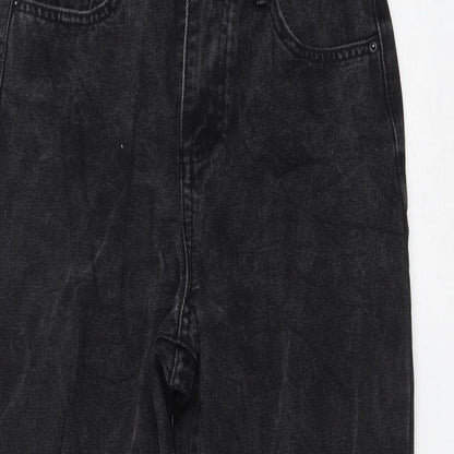 Womens UK Size M Preworn Regular Fit Mom Black Jeans
