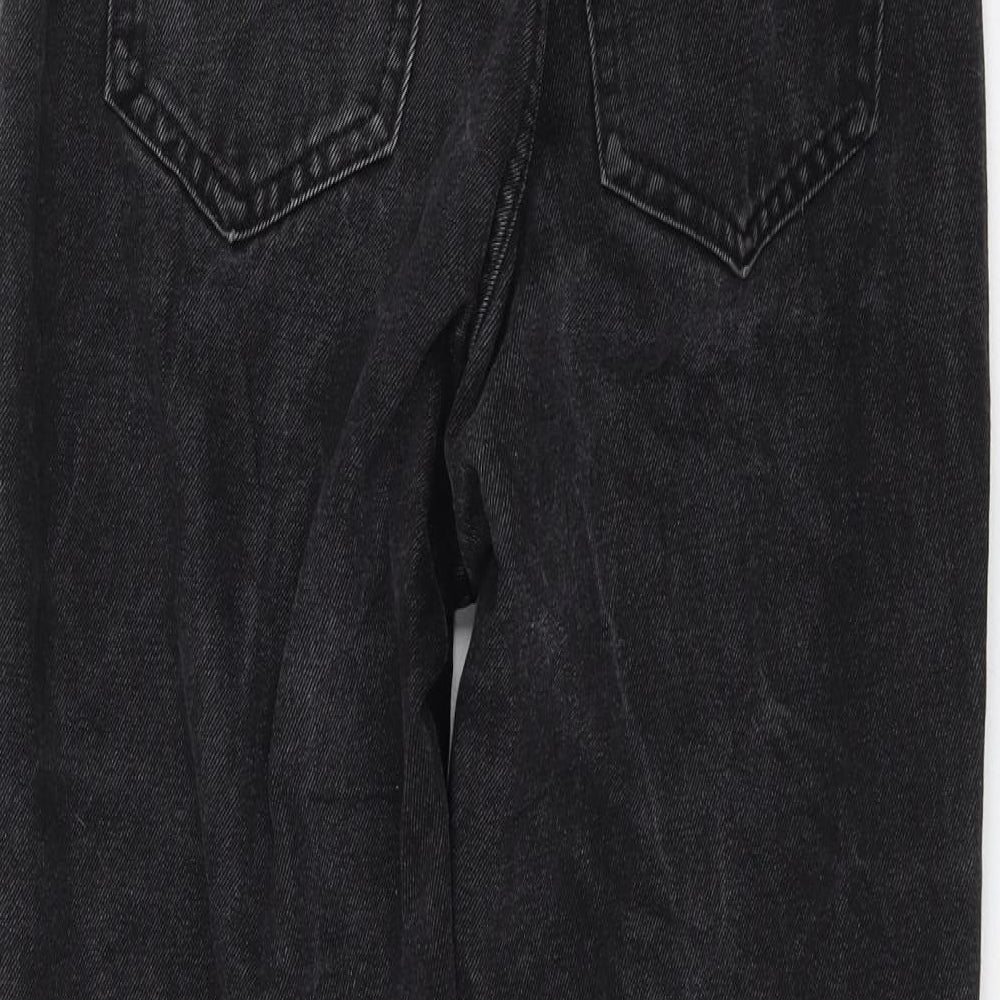 Womens UK Size M Preworn Regular Fit Mom Black Jeans