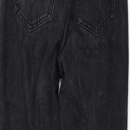 Womens UK Size M Preworn Regular Fit Mom Black Jeans