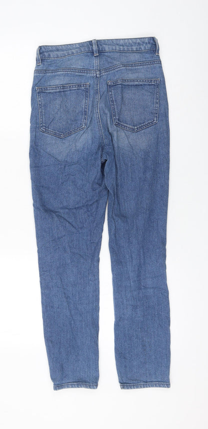 ASOS Womens Blue Cotton Straight Jeans Size 25 in L30 in Regular Zip
