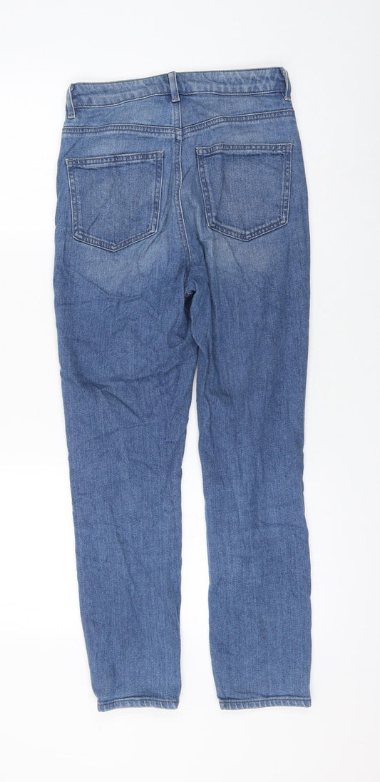 ASOS Womens Blue Cotton Straight Jeans Size 25 in L30 in Regular Zip