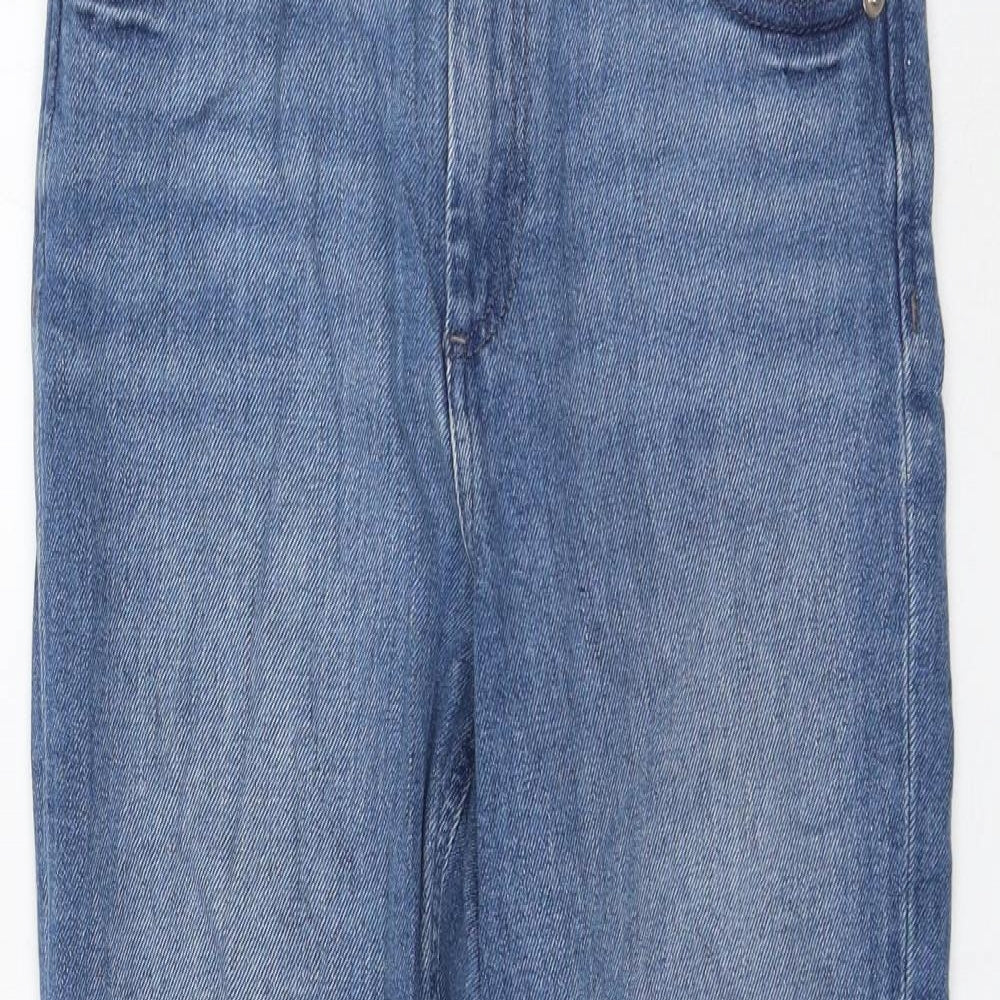 ASOS Womens Blue Cotton Straight Jeans Size 25 in L30 in Regular Zip