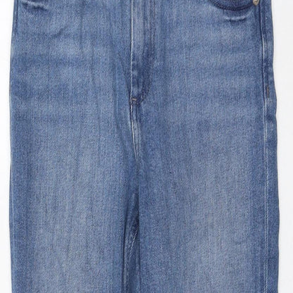 ASOS Womens Blue Cotton Straight Jeans Size 25 in L30 in Regular Zip