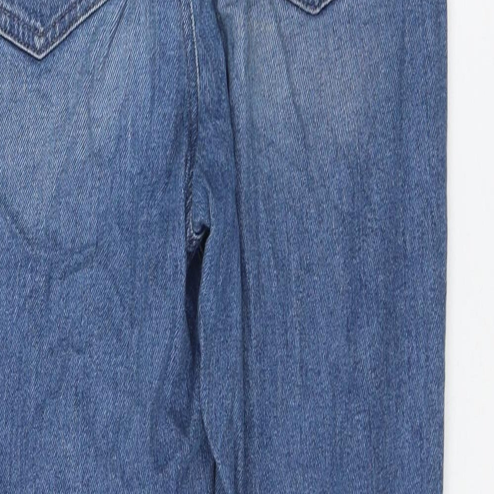 ASOS Womens Blue Cotton Straight Jeans Size 25 in L30 in Regular Zip