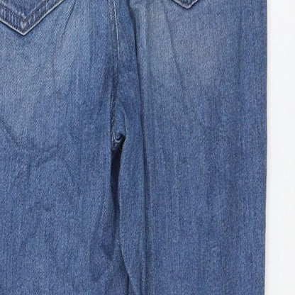 ASOS Womens Blue Cotton Straight Jeans Size 25 in L30 in Regular Zip