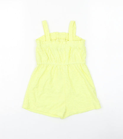Matalan Girls Yellow Animal Print Polyester Romper One-Piece Size 4 Years Pullover - Leopard Print