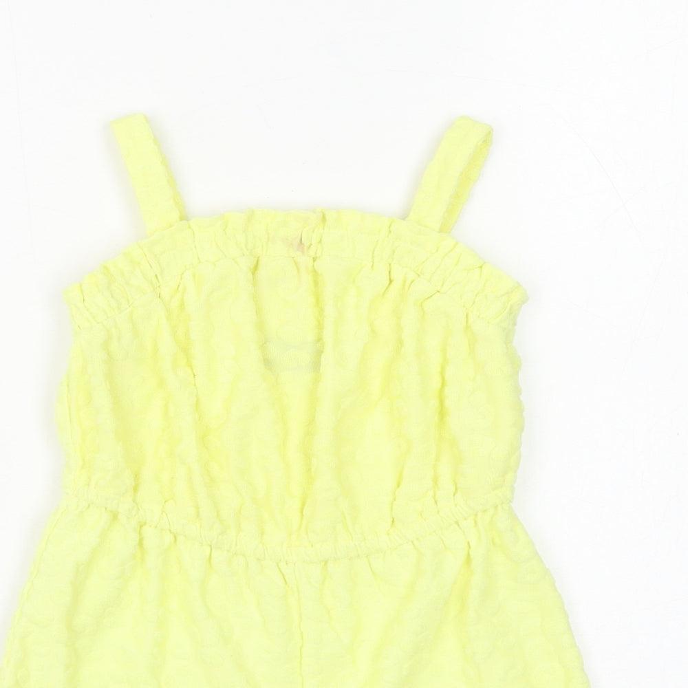 Matalan Girls Yellow Animal Print Polyester Romper One-Piece Size 4 Years Pullover - Leopard Print