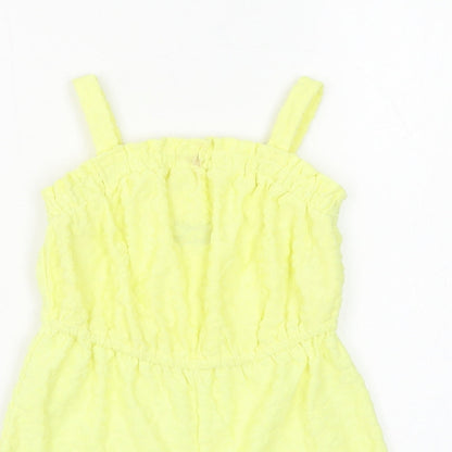 Matalan Girls Yellow Animal Print Polyester Romper One-Piece Size 4 Years Pullover - Leopard Print